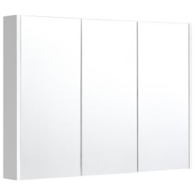 Armario de baño con espejo 3 puertas 90 x 11 x 65 cm