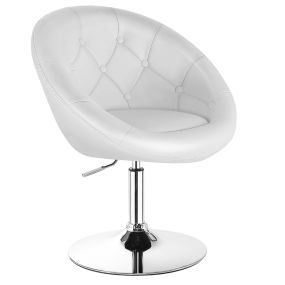 Taburete alto ajustable giratorio 360° con respaldo acolchado, piel sintética y base cromada