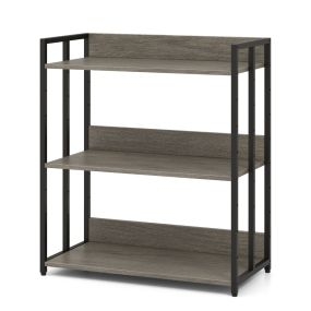 Estantería Industrial de 3 Niveles con Dispositivo Antivuelco Estantes Ajustables y Marco de Metal para Cocina 70 x 35 x 81 cm Gris