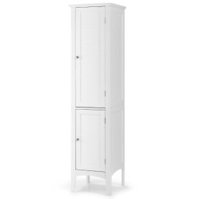 Armario alto de baño de 5 niveles independiente 37 x 37 x 160 cm blanco