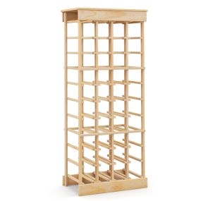 Estante de Vino con Barra de 10 Niveles Botellero Apilable para 40 Botellas 750 ml de Madera Pino Armario Estante 47 x 28 x 113 cm