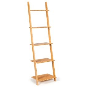 Estantería escalera de bambú 5 niveles 43 x 35 x 165 cm natural