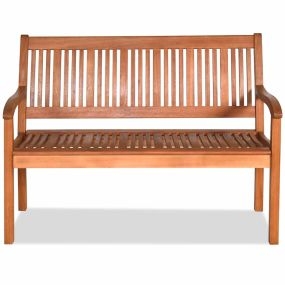 Banco de Madera para 2 Personas con Respaldo Curvo y Reposabrazos Amplios para Patio Veranda Piscina Balcón 126 x 63 x 91 cm