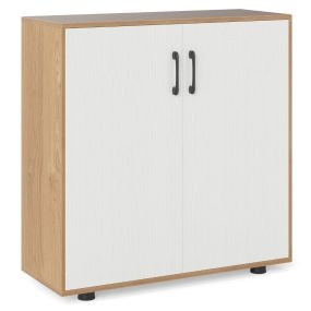 Armario de Almacenamiento de 2 Puertas Moderno con Estante Ajustable de 5 Posiciones Armario Independiente para Cocina Estudio-Natural