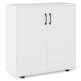 Armario de Almacenamiento de 2 Puertas Moderno con Estante Ajustable de 5 Posiciones Armario Independiente para Cocina Estudio Blanco