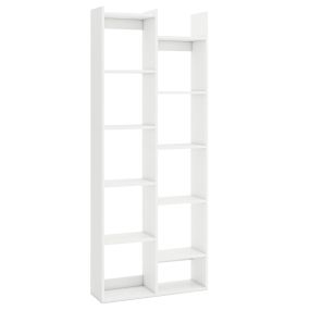 Estantería antivuelco de 12 niveles para libros y oficina en casa 65 x 20 x 162 cm blanco