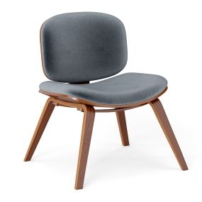 Sillón Auxiliar sin Reposabrazos con Respaldo Curvado y Asiento Acolchado Ancho para Comedor Salón Despacho 59 x 55 x 77 cm Nuez