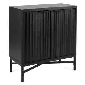 Aparador de 2 puertas con estante ajustable 5 niveles y estructura reforzada en negro