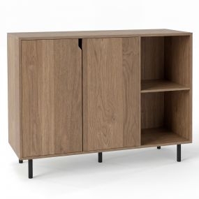 Aparador de Buffet de 106cm Armario de Almacenamiento Moderno para Cocina con 2 Puertas y Estantes Armario de Café Bar para Comedor Natural