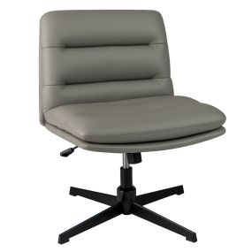 Silla para Sentarse con las Piernas Cruzadas Ajustable de Altura Tapizada en Cuero Artificial para Estudio 72 x 72 x 78-88 cm Gris