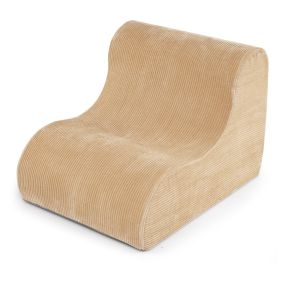 Puff pera de suelo moderno con relleno de espuma, funda polar coral lavable, base antideslizante, carga 180 kg, interior, caqui