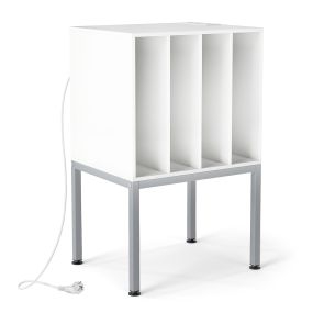 Mueble para Discos de Vinilo con Toma de Corriente USB y Tipo C Almacenamiento Práctico Resistente para Salón 50 x 40 x 81 cm Blanco