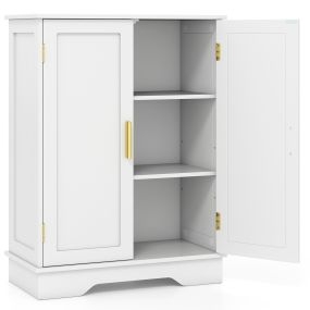 Armario de Baño con Dos Puertas Gran Capacidad Almacenamiento Estructura Resistente Acabado Suave Fácil de Limpiar 60 x 30 x 80 cm Blanco