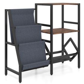 Soporte para Tocadiscos Capacidad 105 kg Almacenamiento de Discos Vinilo Estilo Industrial Estructura Metálica 82 x 30 x 75 cm Marrón