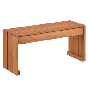 Banco de Madera sin Respaldo para Exterior de 2 Plazas Carga 200 kg Multiusos como Mesa Auxiliar y Soporte para Plantas para Patio Terraza Porche o Entrada