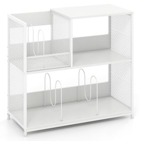 Soporte para tocadiscos de 3 niveles con capacidad para 300 álbumes blanco