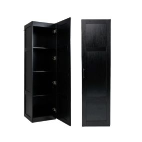 Gabinete de almacenamiento alto de 4 niveles con puerta 40 x 37,5 x 149 cm negro
