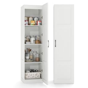Gabinete de almacenamiento alto de 4 niveles con puerta 40 x 37,5 x 150 cm blanco