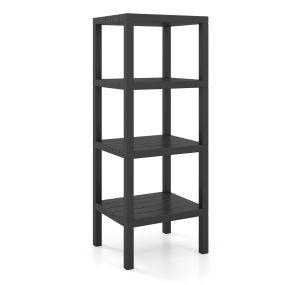 Estantería Plástico 4 Niveles Estante Organizador Estrecho Multiusos sin Herramientas Baño Sala Lavandería 38 x 32,5 x 99 cm Negro