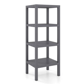 Estantería Plástico 4 Niveles Estante Organizador Estrecho Multiusos sin Herramientas Baño Sala Lavandería 38 x 32,5 x 99cm Gris