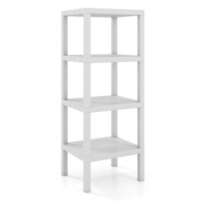 Estantería Plástico 4 Niveles Estante Organizador Estrecho Multiusos sin Herramientas Baño Sala Lavandería 38 x 32,5 x 99 cm Blanco