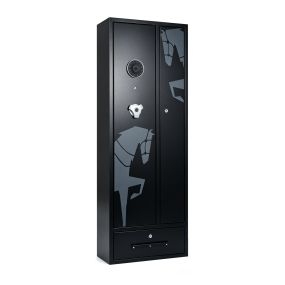 Armario para armas negro de acero laminado en frío con código digital y alarma LED 48 x 22 x 135 cm