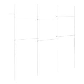 Perchero modular de acero carbono, 4 columnas, 6 barras, extensible, blanco