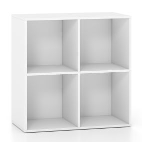 Estantería de Cubos Organizador con 4 Compartimentos Montaje Sin Tornillos Gran Capacidad de Carga 10 kg por Cubo 60 x 30 x 60 cm Blanco