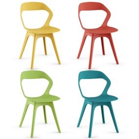 Juego de 4 Sillas de Comedor Conjunto de 4 Sillas de Plástico para Cocina Silla Lateral Moderna para Sala de Estar y Recepción Multicolor