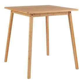 Mesa Comedor Cuadrada Bambú Madera Maciza 70cm Moderna para 2-4 Personas Espacios Pequeños Comedor Sala Estar Apartamento Natural