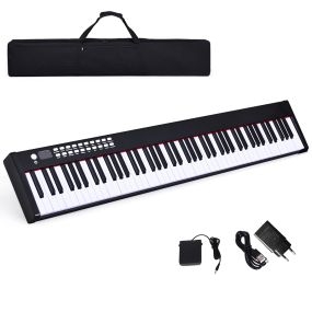 Piano Digital con 88 Teclas y Estuche con Función MIDI Bluetooth y Notas Precisas para Niños y Adultos Negro y Blanco 127 x 21,5 x 6,5 cm