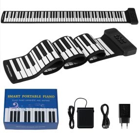 Teclado de Piano Portátil 88 Teclas con 128 Ritmos 128 Tonos y 14 Demostraciones Función MIDI Conexión Inalámbrica y Batería Recargable para Principiantes Negro