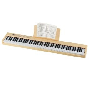 Teclado de Piano de Tamaño Completo de 88 Teclas y Sensible a la Velocidad con Múltiples Fuentes de Audio MIDI Pedal Atri Marrón Claro