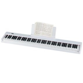 Teclado de Piano de Tamaño Completo de 88 Teclas y Sensible a la Velocidad con Múltiples Fuentes de Audio MIDI Pedal Atri Blanco
