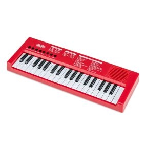 Teclado de Piano para Niños Piano Eléctrico Portátil de 37 Teclas con 8 Ritmos 8 Tonos y 22 Demos Instrumento Musical Electrónico Rojo