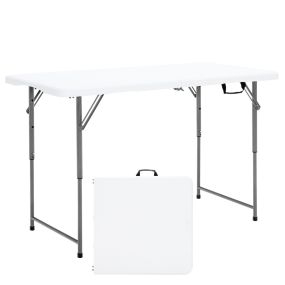 Mesa plegable de camping y picnic portátil con altura ajustable 120 x 60 x 48,5/62/74,5 cm