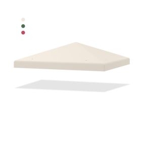 Toldo de repuesto para cenador 300 x 300 cm de poliéster beige con velcro y drenaje