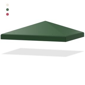 Toldo de repuesto para cenador 300 x 300 cm de poliéster verde con velcro y agujeros de drenaje