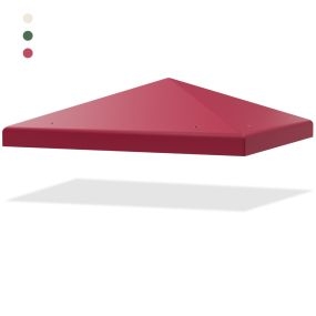 Toldo de repuesto para cenador 300 x 300 cm de poliéster rojo con velcro y agujeros de drenaje
