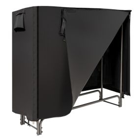 Soporte de Almacenamiento de Leña de 122,5/153/184/240cm Robusto Soporte de Hierro con Cubierta de PVC Resistente al Agua-122,5x35,5x122,5 cm