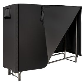 Soporte de Almacenamiento de Leña de 122,5/153/184/240cm Robusto Soporte de Hierro con Cubierta de PVC Resistente al Agua-153x35,5x122,5 cm