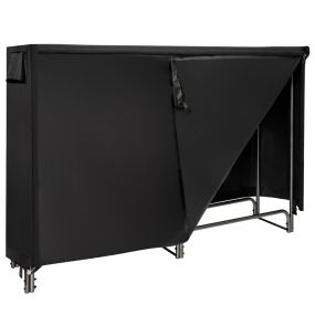 Soporte de Almacenamiento de Leña de 122,5/153/184/240cm Robusto Soporte de Hierro con Cubierta de PVC Resistente al Agua-184x35,5x122,5 cm