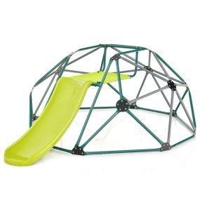Cúpula de Escalada con Tobogán Resistente Capacidad de Carga de 181 KG Parque Infantil de Interior y Exterior para Niños Verde Oscuro