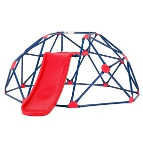 Juego de Cúpula Geométrica de Escalada con Tobogán Carga 180 kg Parque Infantil de Interior y Exterior para Niños de 3-10 Años Rojo