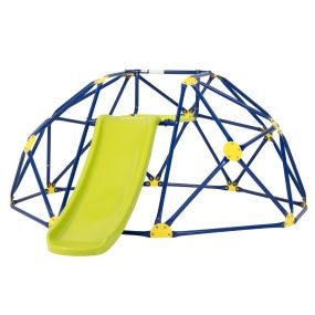Juego de Cúpula Geométrica de Escalada con Tobogán Carga 180 kg Parque Infantil de Interior y Exterior para Niños de 3-10 Años Amarillo