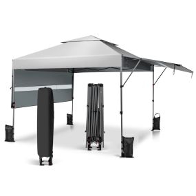 Pabellón emergente plegable 3x3 m para exterior con toldo ajustable en altura blanco