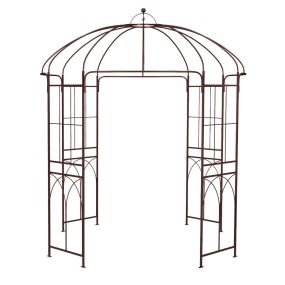 Pérgola para Jardín en Forma de Jaula Pérgola de Metal para Plantas Trepadoras Decoración para Bodas Ceremonias 211 x 256 cm Bronce