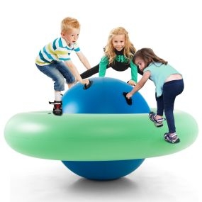 Juguete balancín inflable para niños mayores de 5 años con 6 asas 223 x 123 cm azul