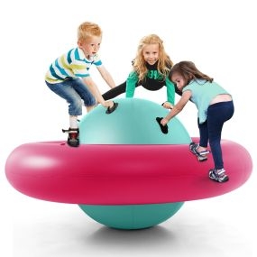 Juguete balancín inflable para niños mayores de 5 años con 6 asas 223 x 123 cm rojo