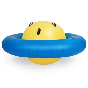 Juguete balancín inflable para niños mayores de 5 años con 6 asas 223 x 123 cm amarillo